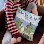 Personalized Husband and Wife Beach Holiday Island Travel Throw Pillow Cover Birthday Gift Home Decoration