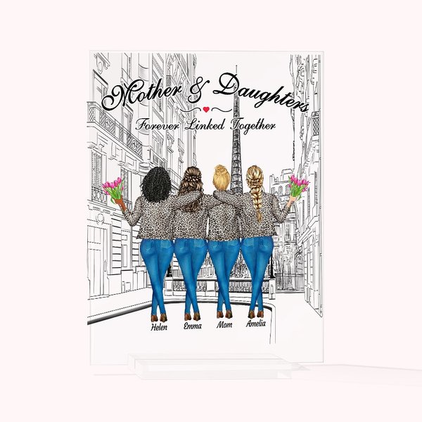 Placca acrilica personalizzata Madre e figlia per sempre legate insieme Decorazione acrilica per la festa della mamma