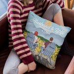 Personalized Husband and Wife Sunflower Garden Countryside Throw Pillow Cover Birthday Gift Home Decoration