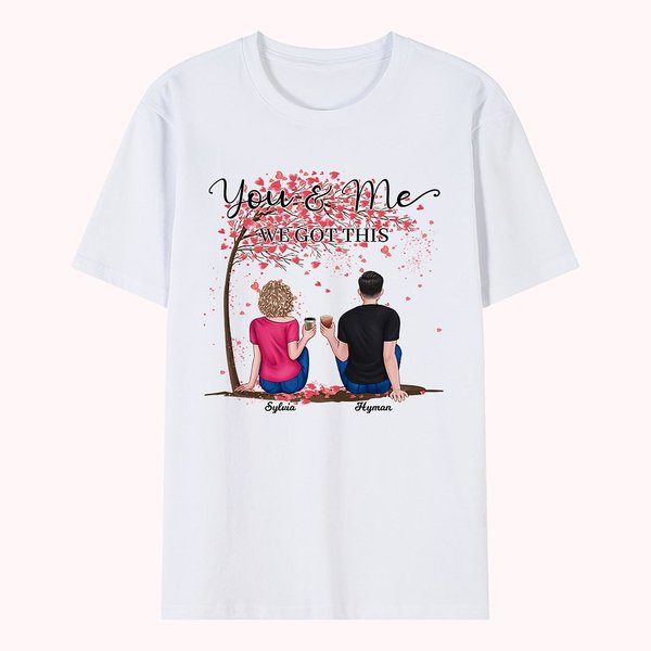 Personalisiertes Paar unter Liebesbaum Eternal Love T-Shirt Geburtstagsreise