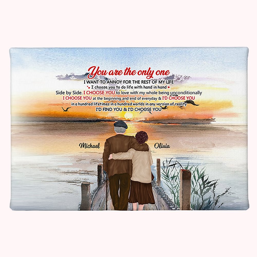 Personnalisé vieux Couple vous êtes le seul coucher de soleil affiche peinture sans cadre anniversaire saint valentin peinture décorative