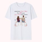 Personalised Couple Eternal Love Story Flower T-shirt Birthday Basic Unisex T-Shirt