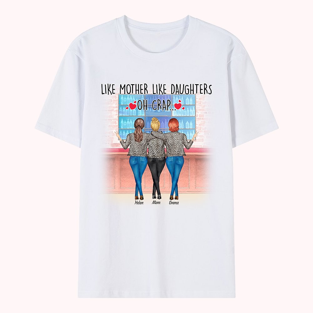 Cadeau de t-shirt de magasinage personnalisé mère fille meilleure maman magasin