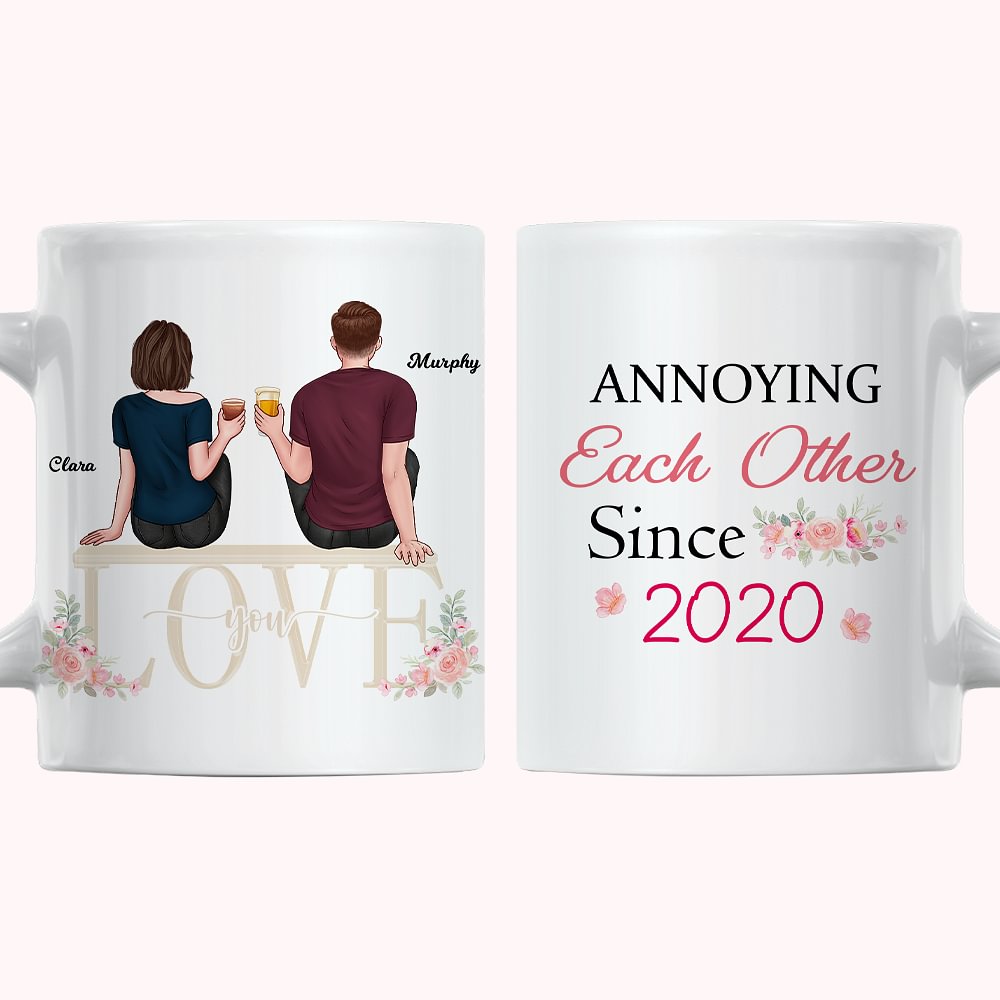 Personnalisé ennuyeux les uns les autres Couple Sweet Love tasse en céramique blanche son et le sien correspondant Couple tasses à café pour le bureau