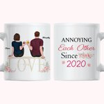 Personalized Annoying Each Other Couple Sweet Love White Ceramic Mug His and Hers Matching Couple Coffee Mugs for Office and Home