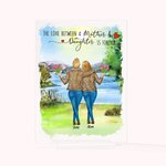 Personalizzato migliore mamma figlie viaggio collina lago placca acrilica compleanno scrivania ornamento
