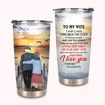 Henkilökohtainen I Love You First Love Sunset Old Couple 20oz Tumbler Päivittäinen käyttö Helppo ottaa Syntymäpäivä Vuosipäivä Lahja