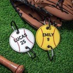 Henkilökohtainen nimi kirjailtu nahka akryyli Baseball Softball laukut haltija Tag lahjat urheilun pelaajille ystäville Lovers