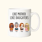 Henkilökohtainen äiti ja tytär Kuten äiti kuten tytär Valkoinen keraaminen muki lahja äitienpäiväksi Astianpesukone ja mikroaaltouuni turvallinen