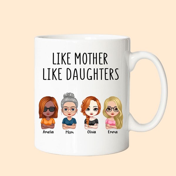 Henkilökohtainen äiti ja tytär Kuten äiti kuten tytär Valkoinen keraaminen muki lahja äitienpäiväksi Astianpesukone ja mikroaaltouuni turvallinen