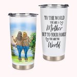 Gepersonaliseerde You Are My World Love My Mom 20oz Tumbler Vrouwendag cadeau voor warme en koude dranken