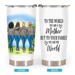 Gepersonaliseerde You Are My World Love My Mom 20oz Tumbler Vrouwendag cadeau voor warme en koude dranken