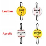 Henkilökohtainen nimi kirjailtu nahka akryyli Baseball Softball laukut haltija Tag lahjat urheilun pelaajille ystäville Lovers