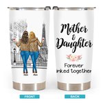 Gepersonaliseerde moeder en dochters Forever Linked Together 20oz Tumbler Vrouwendag cadeau dagelijks gebruik