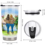 Gepersonaliseerde moeder en dochters liefde Forest Park vakantie Camping 20oz Tumbler Thanksgiving Day Gift dagelijks gebruik