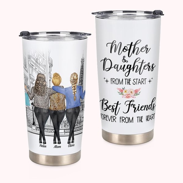 Gepersonaliseerde Beste Moeder en Dochters van het Hart 20oz Tumbler Vrouwendag cadeau dagelijks gebruik