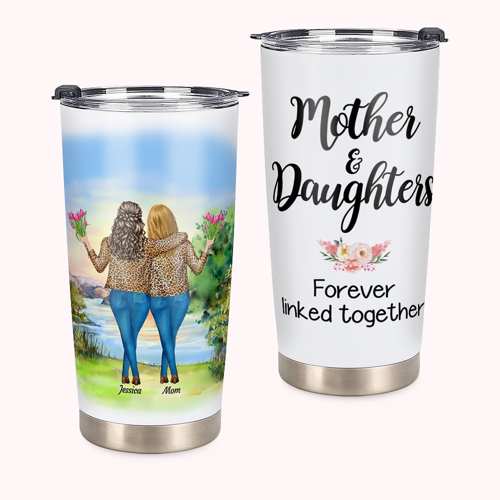 Personnalisé Forever Mother and Daughters Love and Connect 20oz Tumbler Cadeau de fête des mères pour boissons chaudes et froides