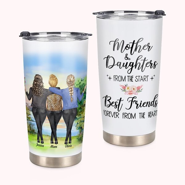 Gepersonaliseerde Moeder en Dochters Beste Vrienden Voor Altijd 20oz Tumbler Moederdagcadeau voor warme en koude dranken