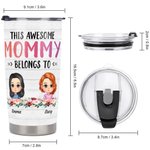 Personalized Awesome Mommy's Children Family Portrait 20oz Tumbler Thanksgiving Day Gift Daily Use