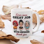 Henkilökohtainen Rakas äiti Hienoa työtä äiti ja tytär Valkoinen keraaminen muki Lahja äidille 11oz tai 15oz