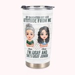 Gepersonaliseerde Moeder en Dochter Haar Houding Van Mij Cool Verklaring 20oz Tumbler Thanksgiving Day Gift voor Warme en Koude Dranken