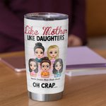 Vaso de 20oz Personalizado Like Mother Like Daughters Heart Background Showing Love for Each Other Regalo del Día de la Mujer para bebidas frías y cal