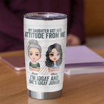 Gepersonaliseerde Moeder en Dochter Haar Houding Van Mij Cool Verklaring 20oz Tumbler Thanksgiving Day Gift voor Warme en Koude Dranken