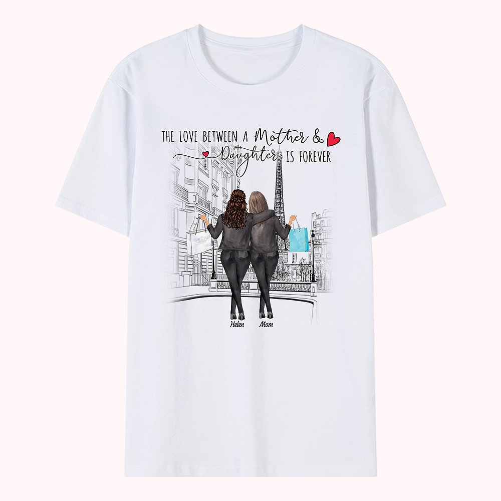 T-shirt personnalisé Forever Mother and Daughter Kinship Shopping Chat Voyage de la fête des mères