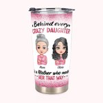 Declaración Personalizada de Amor Madre e Hija Fondo Purpurina Vaso 20oz Uso Diario