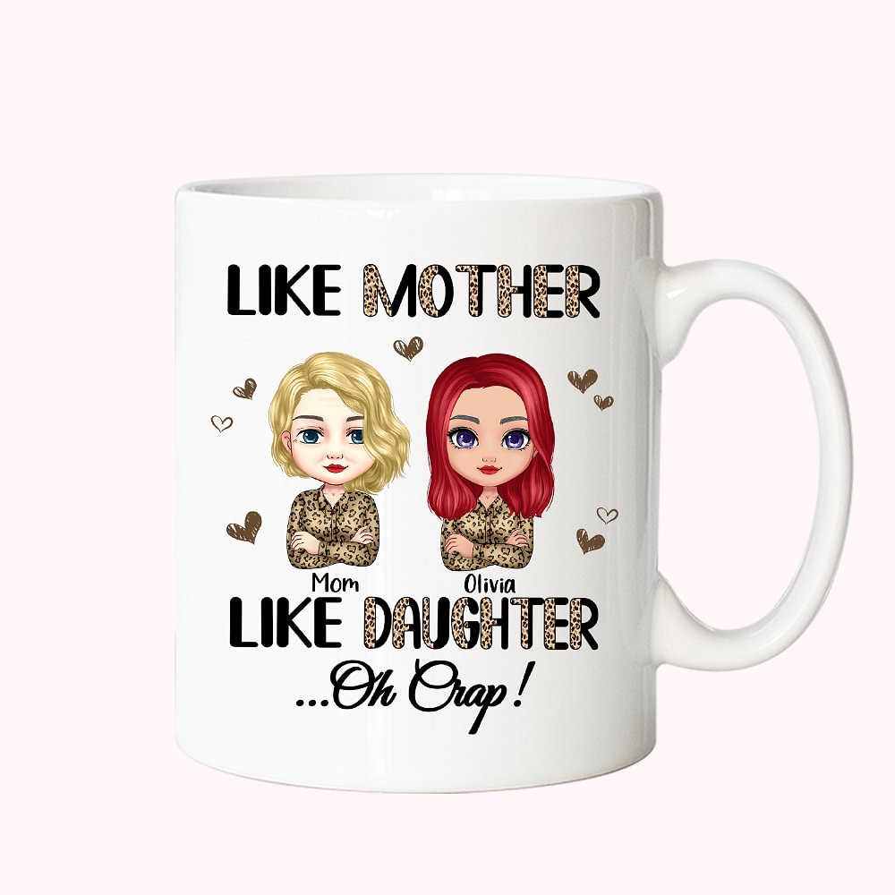 Cadeau personnalisé de tasse en céramique blanche de mère et de fille comme la mère comme la fille pour la mère pour le bureau et la maison