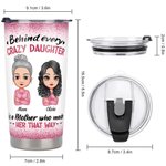 Declaración Personalizada de Amor Madre e Hija Fondo Purpurina Vaso 20oz Uso Diario