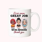 Henkilökohtainen Rakas äiti Hienoa työtä äiti ja tytär Valkoinen keraaminen muki Lahja äidille 11oz tai 15oz