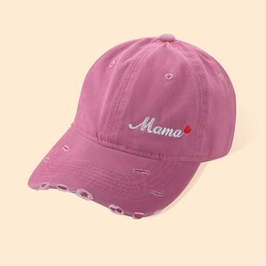 Gepersonaliseerde Vintage Geborduurde Naam Baseball Cap met Hart voor Mama Grootmoeder Moederdag Verjaardagscadeau