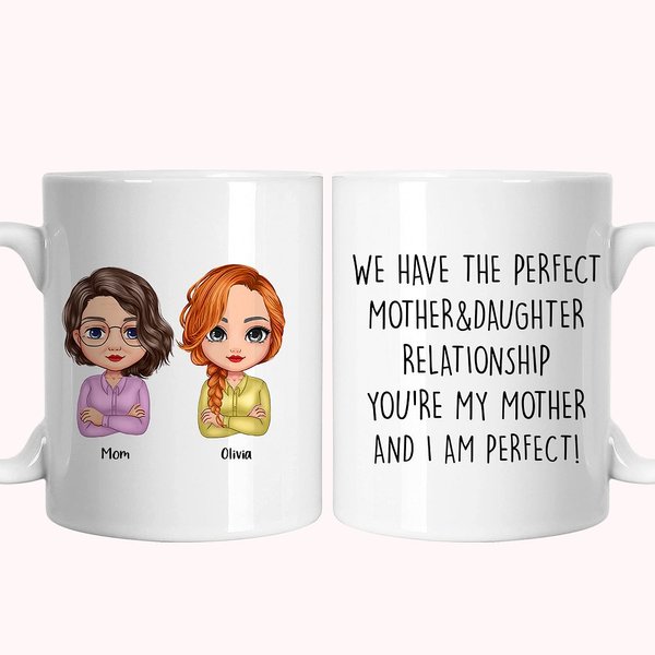 Henkilökohtainen Meillä on täydellinen äiti ja tytär suhde Valkoinen keraaminen muki Lahja äidille Astianpesukone ja mikroaaltouuni turvallinen