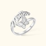 Bague Papillon Personnalisée avec Pierre de Naissance et Nom Cadeau d'Anniversaire de Fête des Mères pour Elle