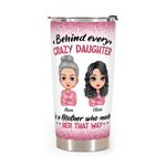 Declaración Personalizada de Amor Madre e Hija Fondo Purpurina Vaso 20oz Uso Diario