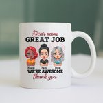 Henkilökohtainen Rakas äiti Hienoa työtä äiti ja tytär Valkoinen keraaminen muki Lahja äidille 11oz tai 15oz