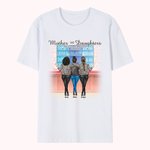 Personlig mor och dotter Vänner för alltid Skyltfönster Bakgrund Blommor T-shirt Mors dag