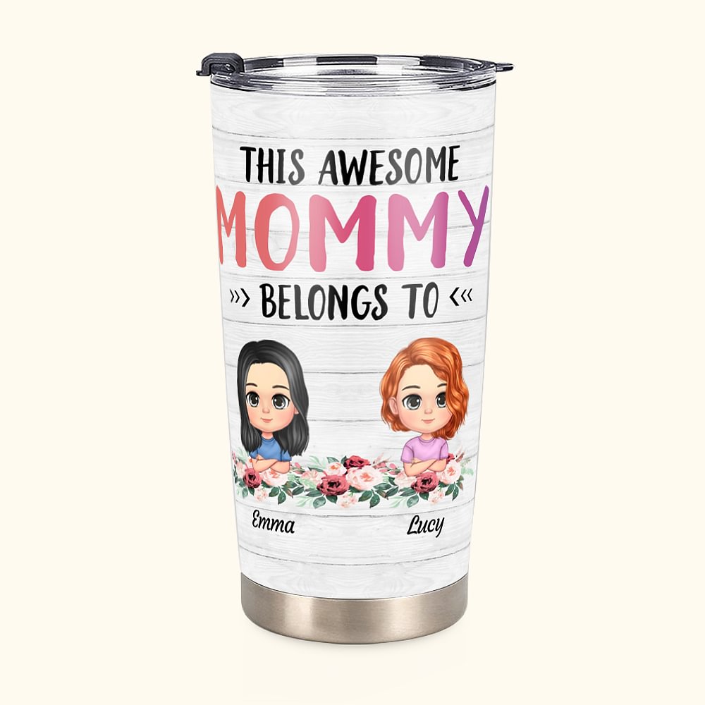 Gobelet 600ml Personnalisé avec Nom et Portrait d'Enfants Cadeau Fête des Mères l'Action de Grâce pour Usage Guotidien