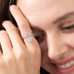 Bague Papillon Personnalisée avec Pierre de Naissance et Nom Cadeau d'Anniversaire de Fête des Mères pour Elle