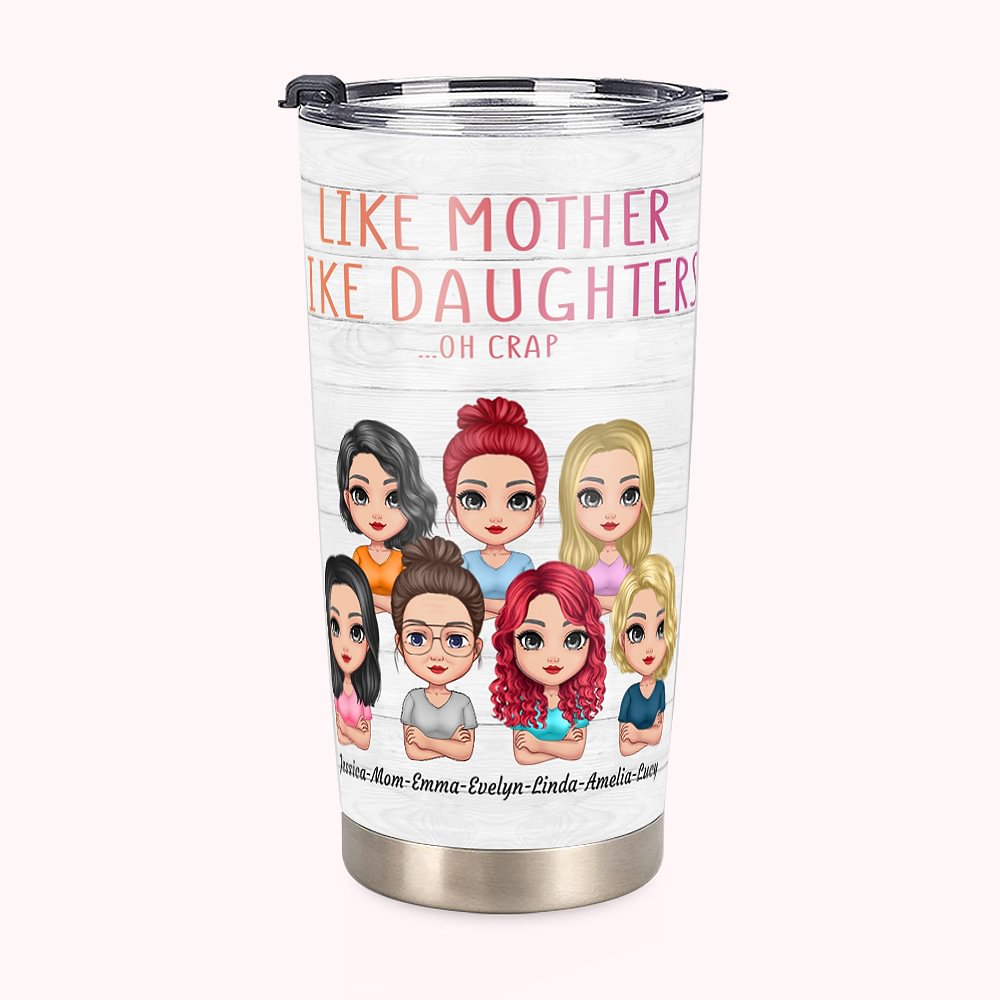 Gobelet de 20 oz personnalisé comme une mère comme une fille pour boissons chaudes et froides