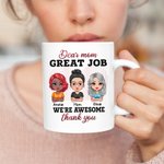 Henkilökohtainen Rakas äiti Hienoa työtä äiti ja tytär Valkoinen keraaminen muki Lahja äidille 11oz tai 15oz