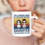 Personalised I'm A Proud Mom of A Freaking Awesome White Ceramic Mug Gift for Mom Coffee Mug