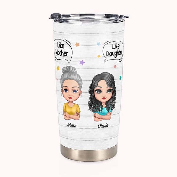 Vaso de Acción de Gracias Personalizado Like Mother Like Daughter Lover Each Other A Lovely Family 20oz Tumbler Regalo de Acción de Gracias para bebid