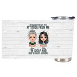 Gepersonaliseerde Moeder en Dochter Haar Houding Van Mij Cool Verklaring 20oz Tumbler Thanksgiving Day Gift voor Warme en Koude Dranken