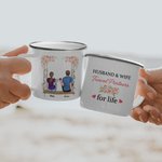 Personalized Husband and Wife Partner for Life Couple on Swing Enamel Mug Long and Durable Valentine's Day Birthday