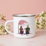 Personalized You and Me We Got This Couple by the Tree Enamel Mug Anniversary Strong