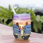 Personalized Couple Husband and Wife Travel Partners for Life Wine Tumbler Valentine's Day Easy to Clean