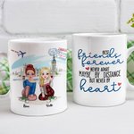 Personalisierte Best Friends Forever Never Apart Travel Together Weiße Keramiktasse Geschenke für Freunde Spülmaschinen- und mikrowellengeeignet