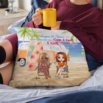Personalised Sisters Forever Love We Are Sugar and Spice Summer Beach Throw Pillow Cover Best Friend Gift for Living Room